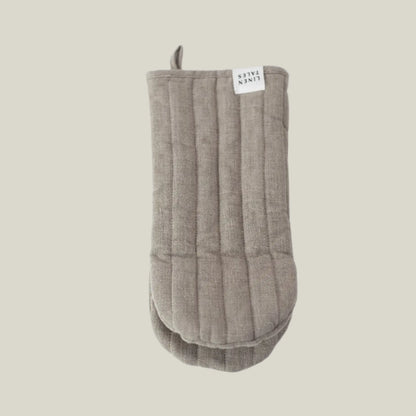Quilted Linen Oven Mitt