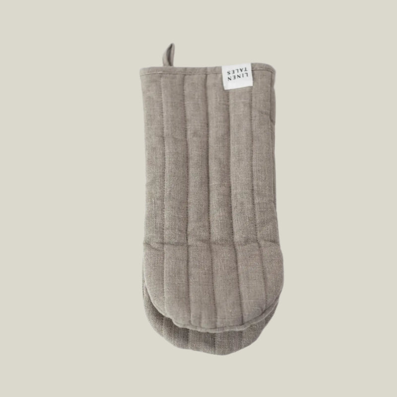 Quilted Linen Oven Mitt