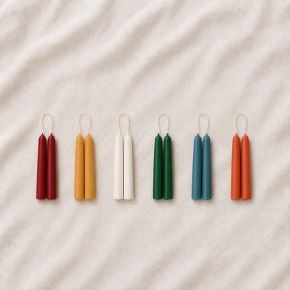 Petite Hand-Dipped Beeswax Taper Candles