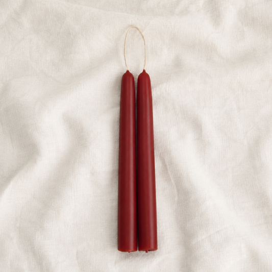 Petite Hand-Dipped Beeswax Taper Candles