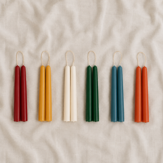 Petite Hand-Dipped Beeswax Taper Candles