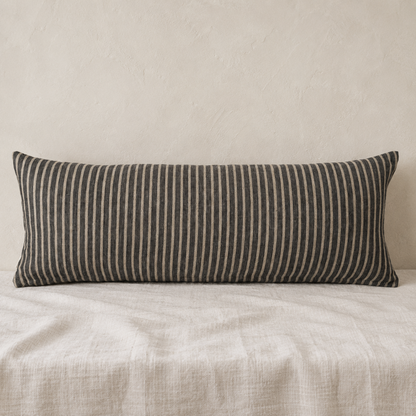 Pinstripe Linen Lumbar Pillow - 15"x42"
