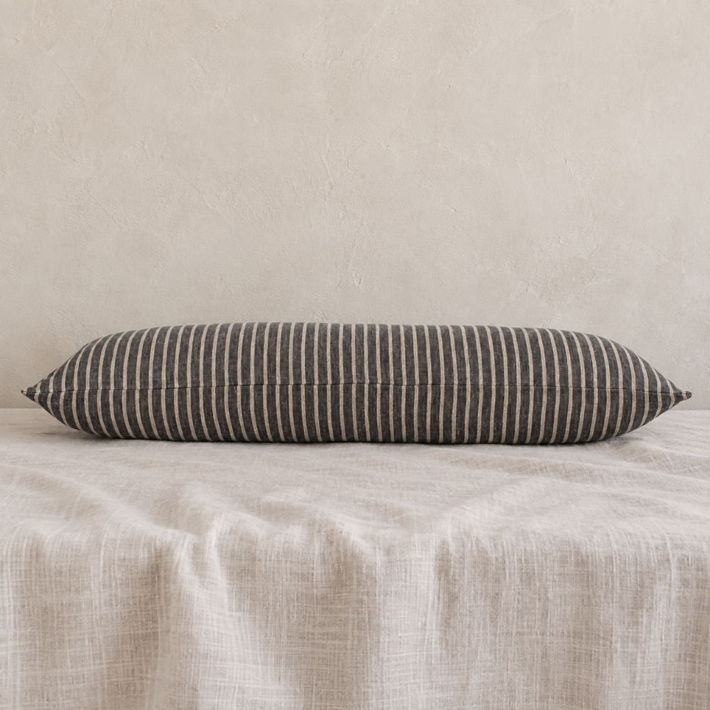 Pinstripe Linen Lumbar Pillow - 15"x42"