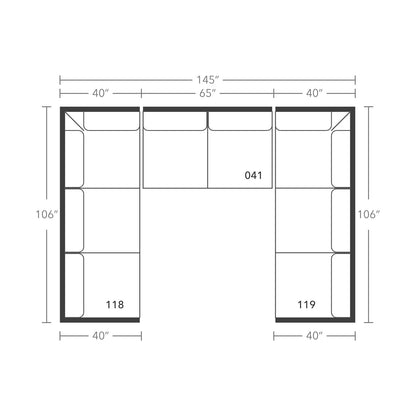 Plan drawing: Double Corner, Separate Cushions