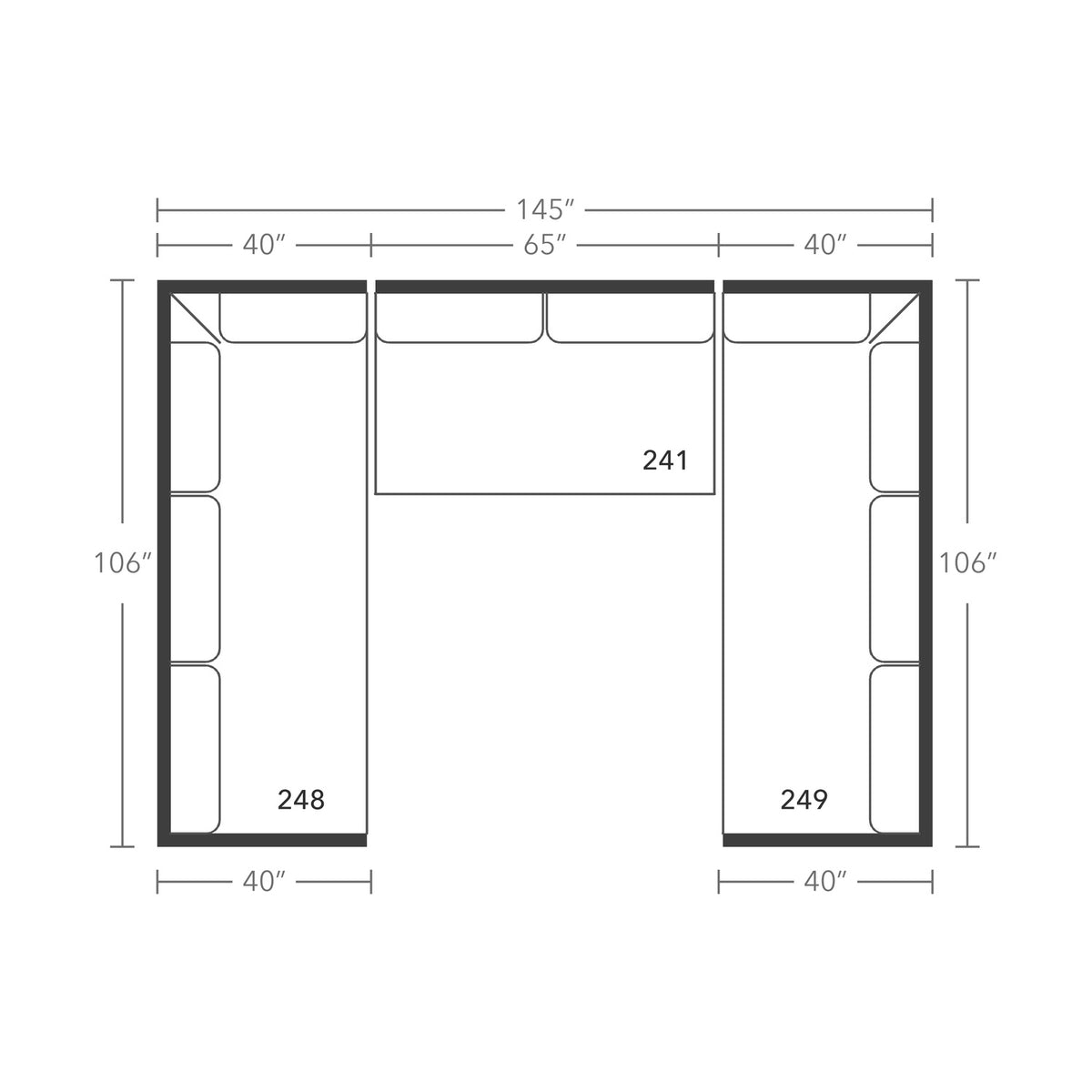 Plan drawing: Double Corner, Bench Cushion