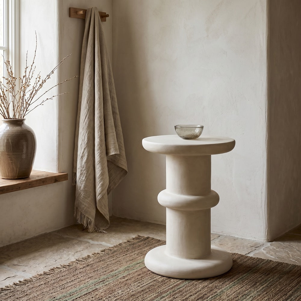 Plaster Round Side Table III, styled at home