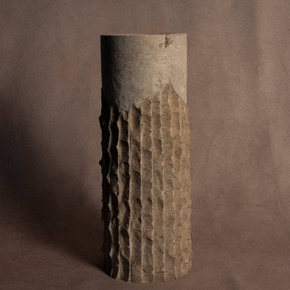 Raw-Cut Organic Travertine Vase