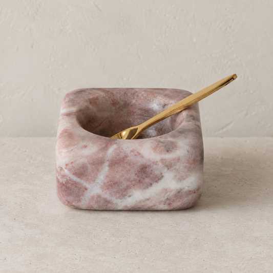 Rose Marble Bowl & Spoon Set