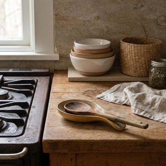 Sable Spoon Rest, styled at home
