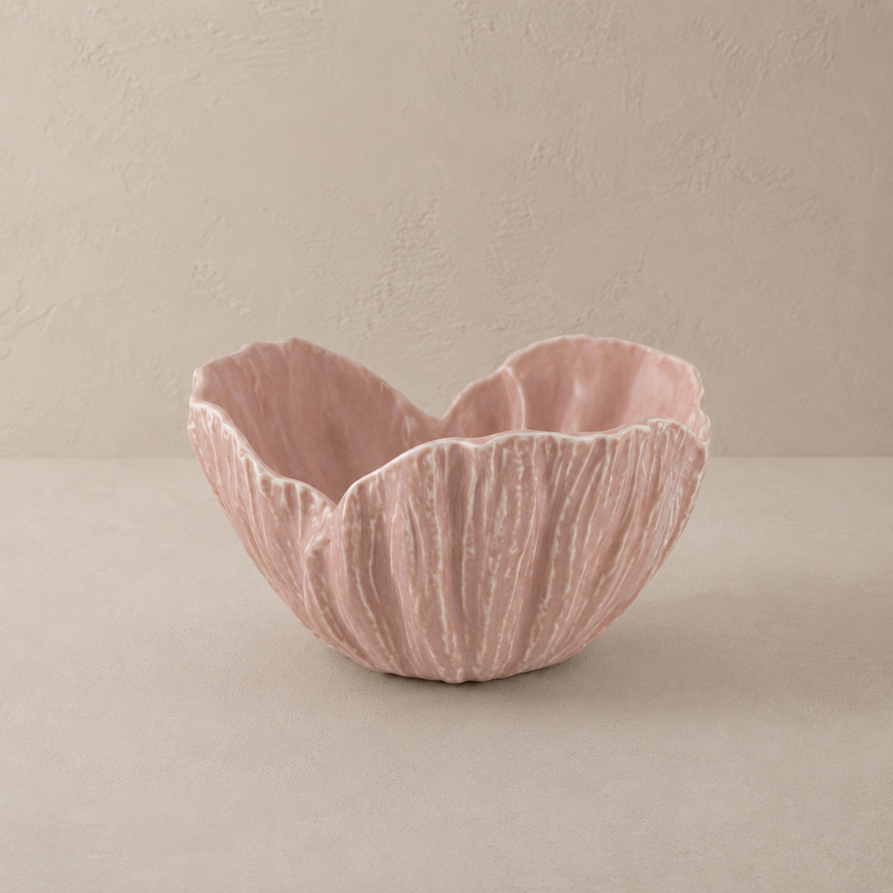 Sculpted Petal Stoneware Bowl