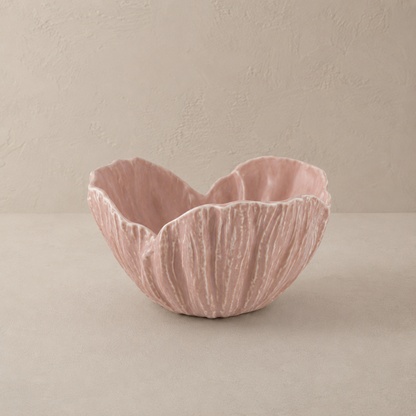 Sculpted Petal Stoneware Bowl