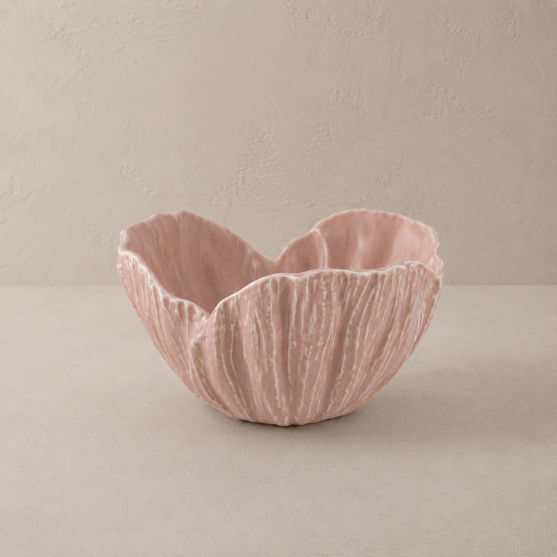 Sculpted Petal Stoneware Bowl