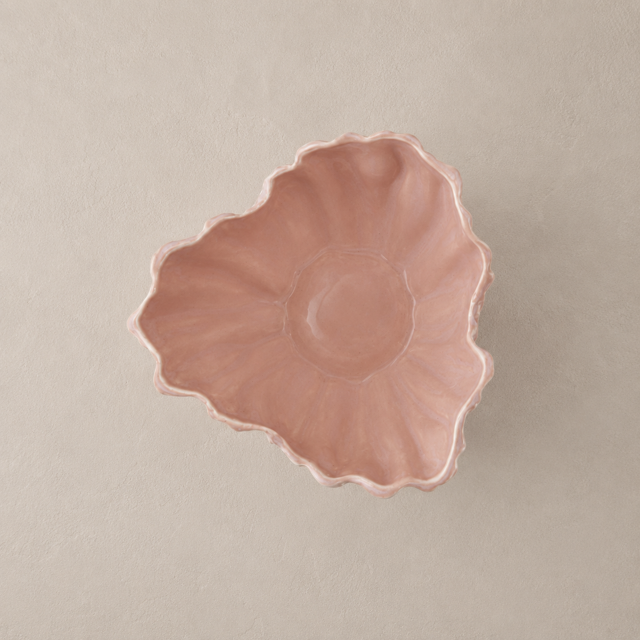 Sculpted Petal Stoneware Bowl