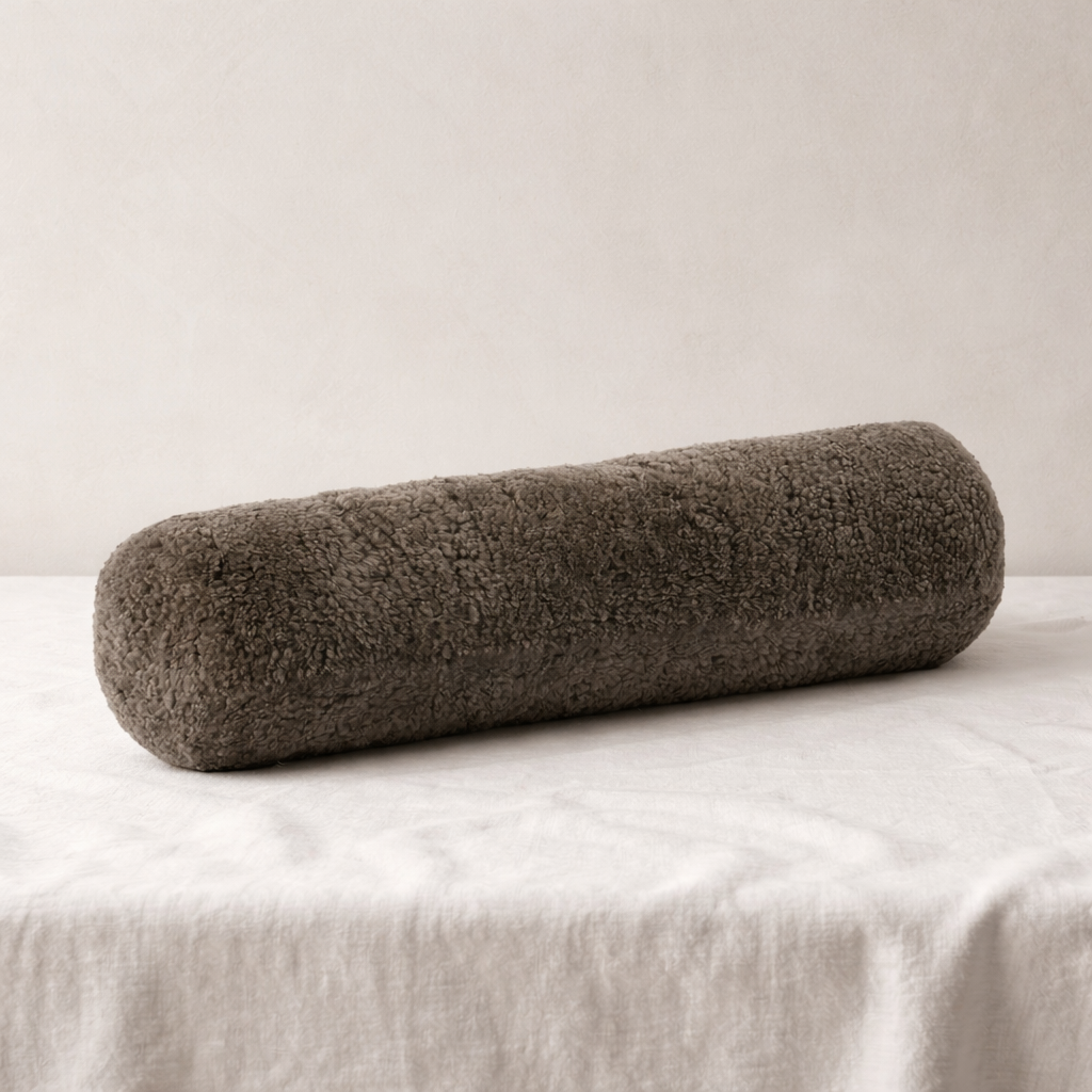 Shorn Curly Sheepskin Bolster Pillow