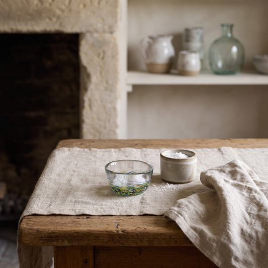 Speckled Glass Bowl, styled at home