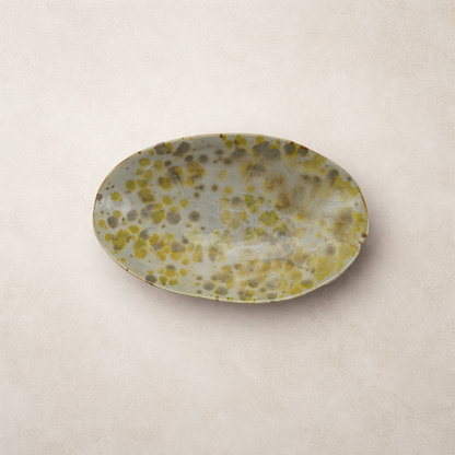 Speckled Oval Stoneware Dish
