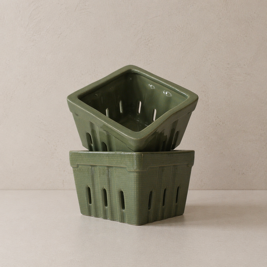 Stoneware Berry Basket