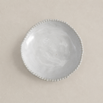 Stoneware Hobnail Low Bowl