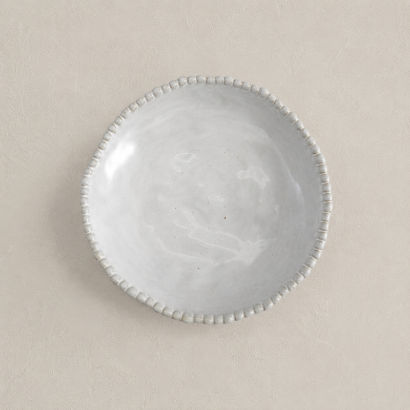 Stoneware Hobnail Low Bowl