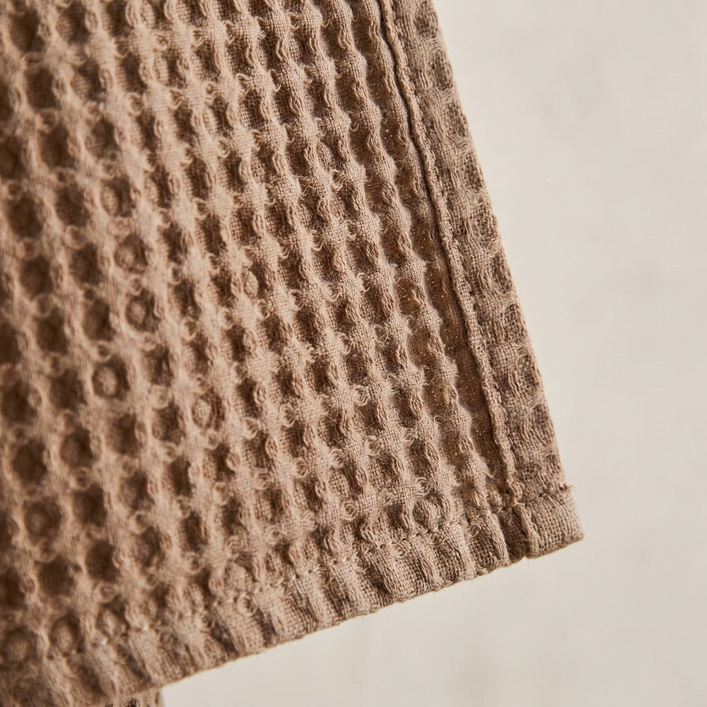 Waffle Tea Towel, Camel, styled at home