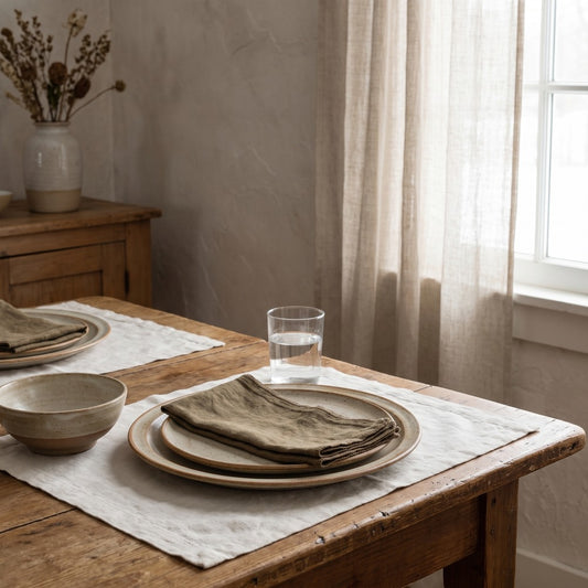 Stonewashed Napkins (Set of 4), styled at home