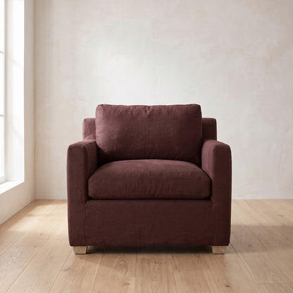 Sylvie Chair in Burgundy Linen