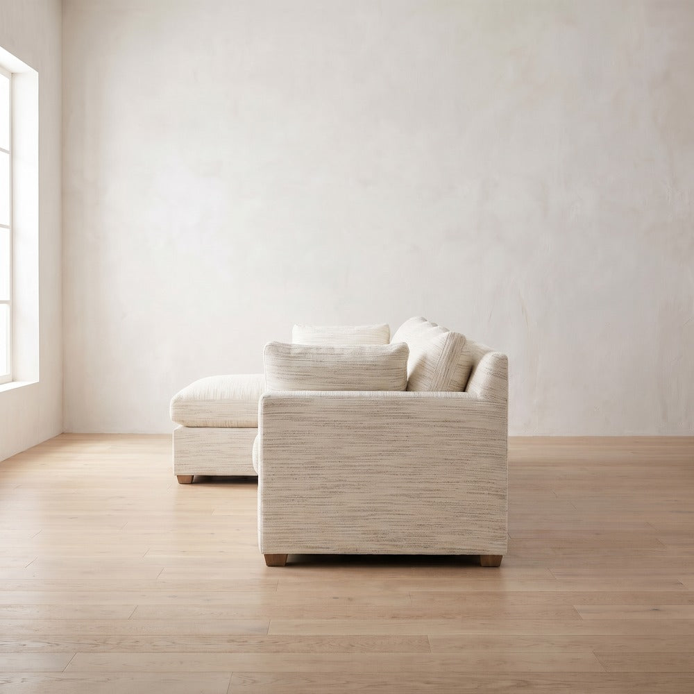 Sylvie Sectional (L corner shown), styled at home