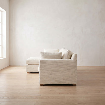 Sylvie Sectional (L corner shown), styled at home