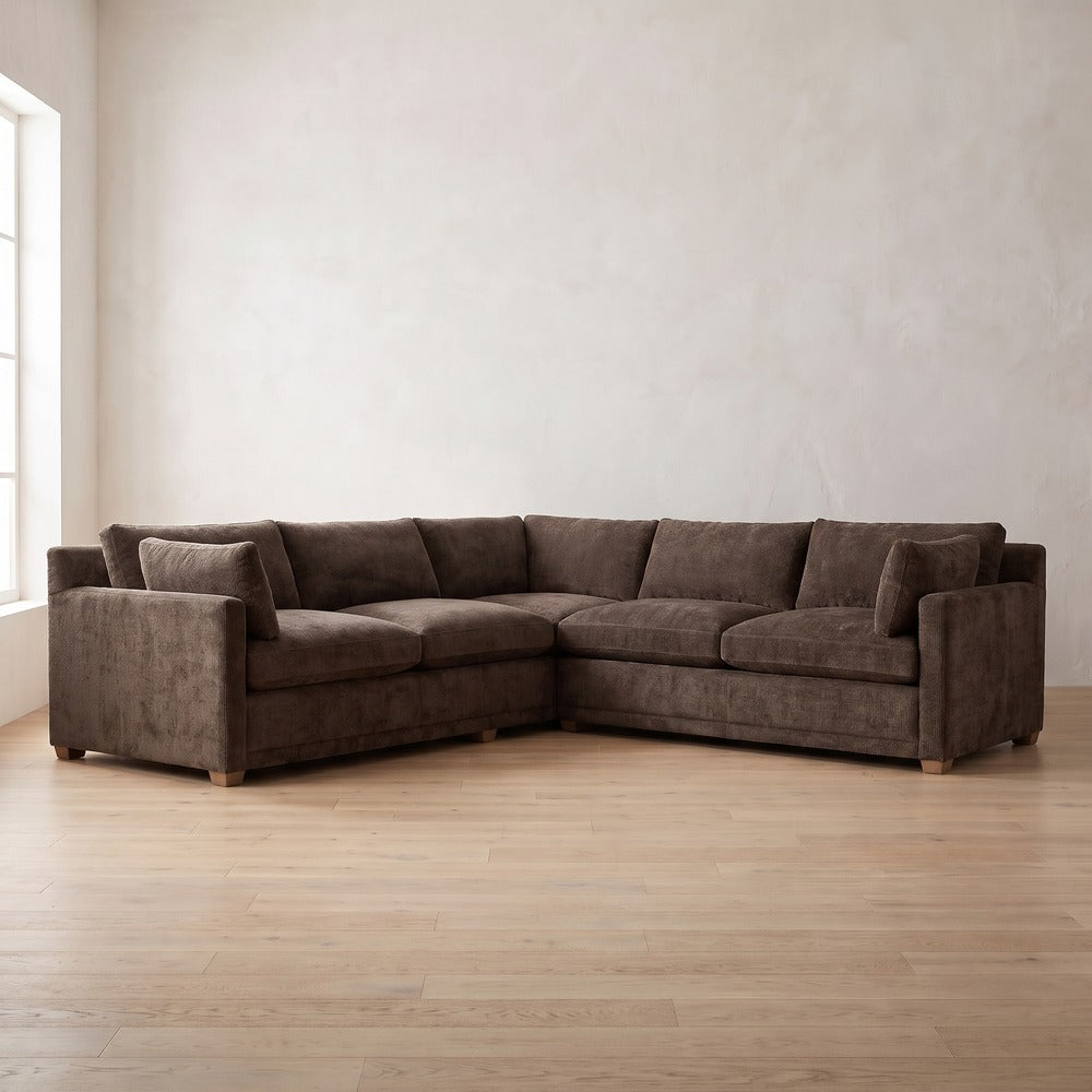 Sylvie Sectional (L corner shown) in Bark Chenille