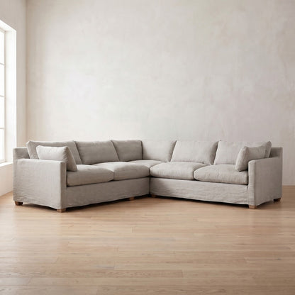 Sylvie Sectional (L corner shown) in Natural Linen