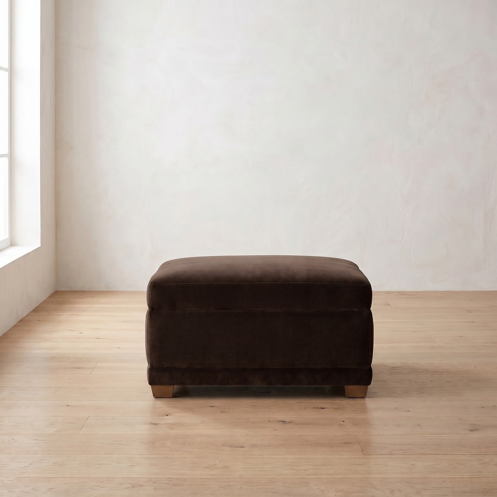 Sylvie Ottoman in Bark Velvet