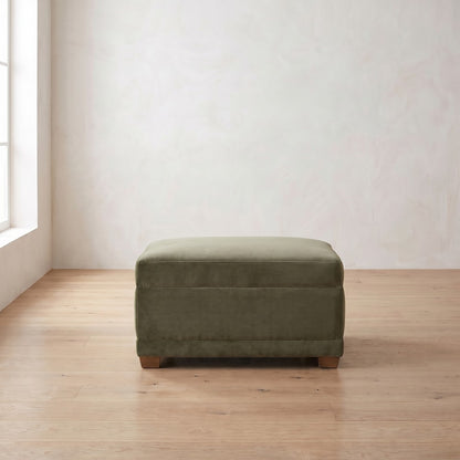 Sylvie Ottoman in Sage Velvet