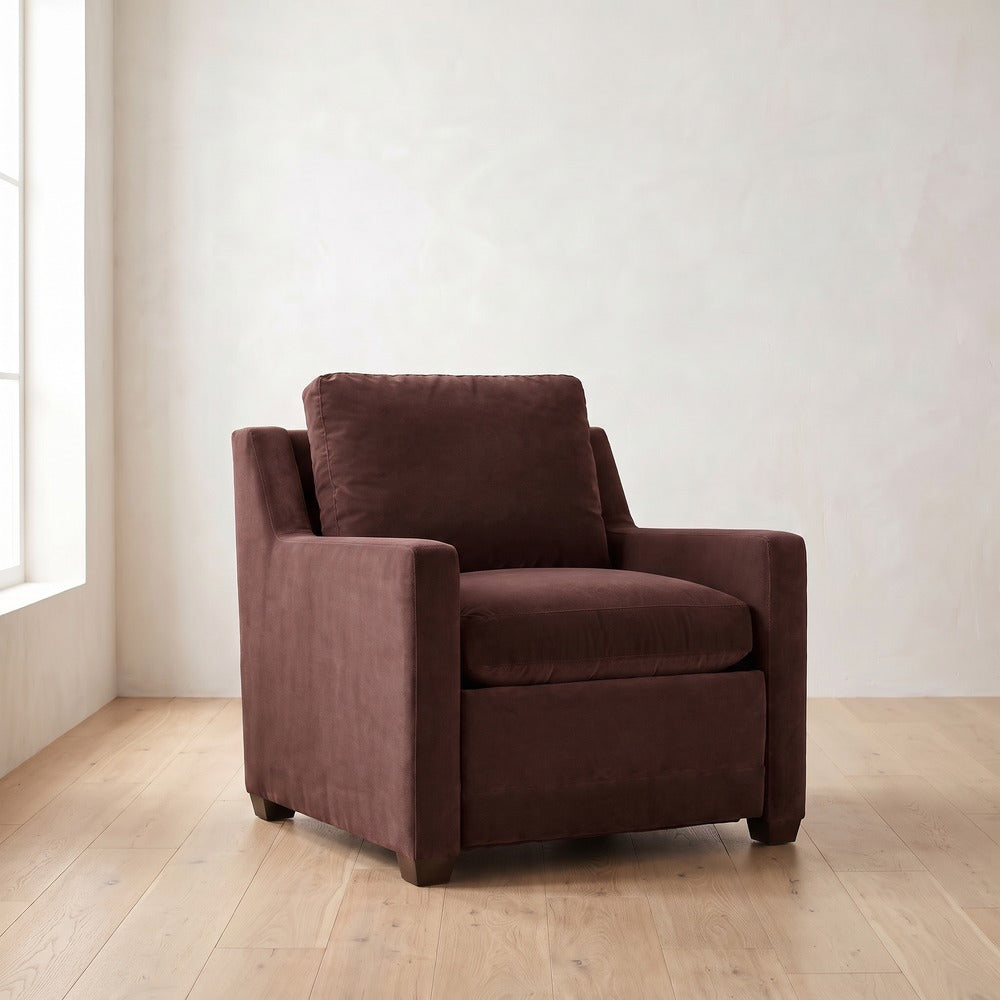 Sylvie Power Recliner in Burgundy Linen