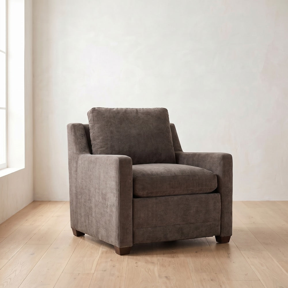 Sylvie Power Recliner in Charcoal Brown Performance Chenille