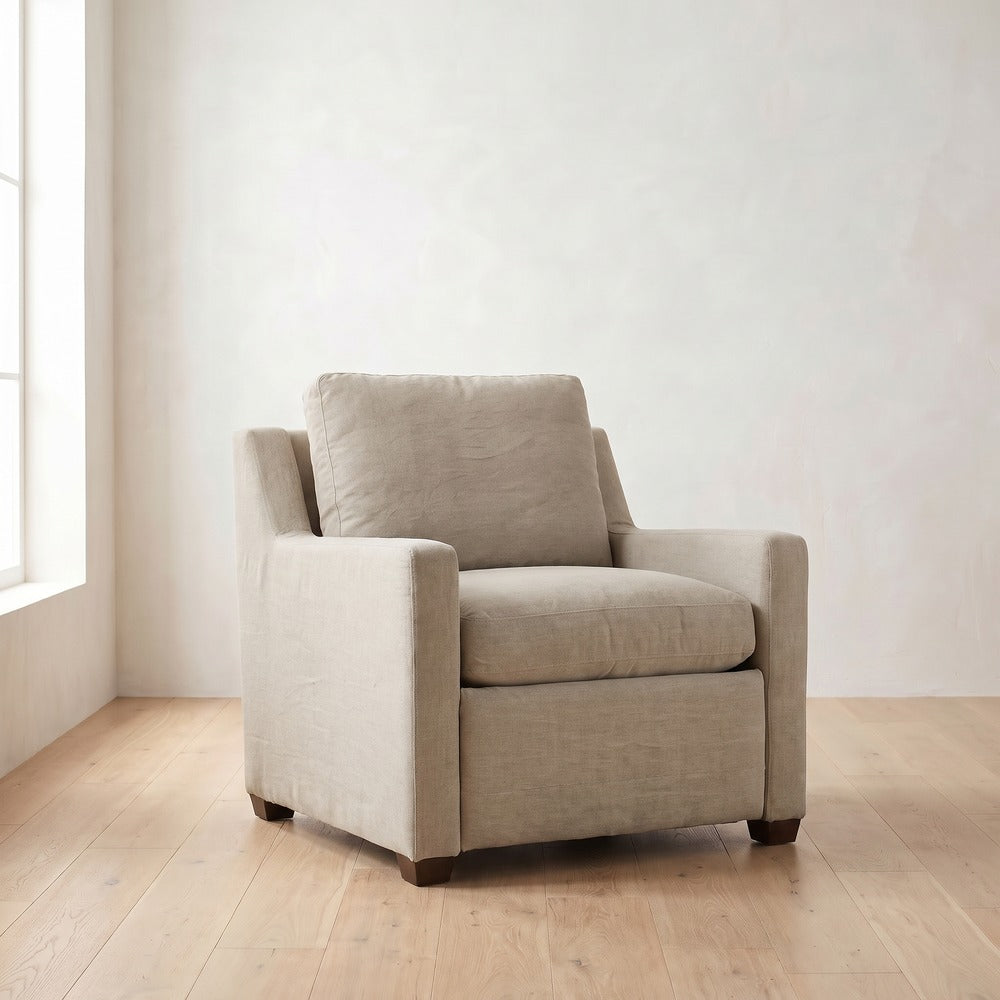 Sylvie Power Recliner in Natural Linen