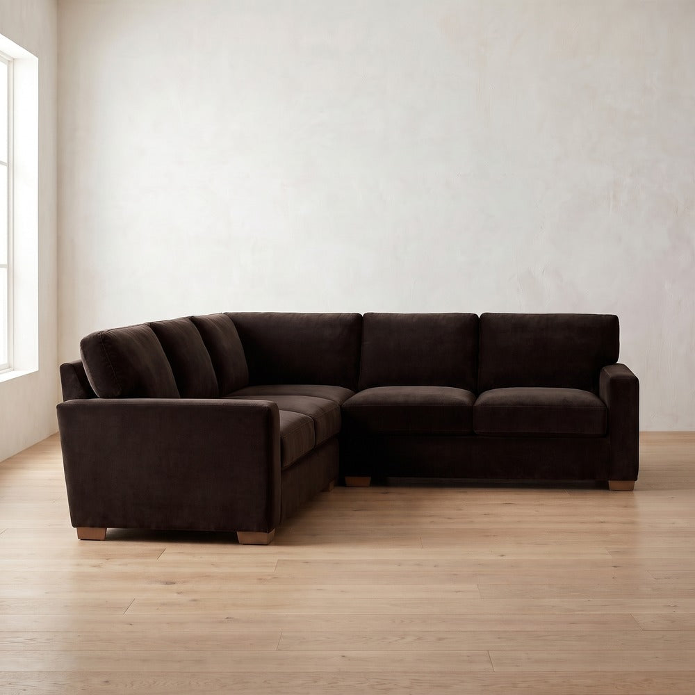 Sylvie Sleeper Sectional (L corner shown) in Bark Velvet