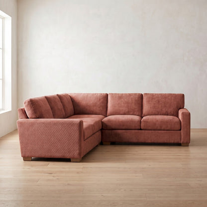 Sylvie Sleeper Sectional (L corner shown) in Brick Chenille
