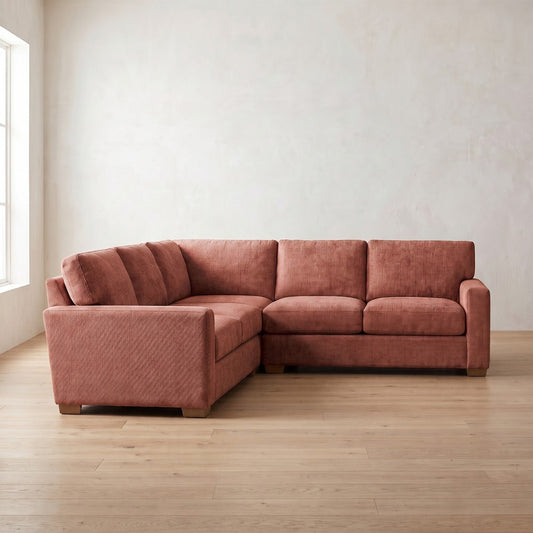 Sylvie Sleeper Sectional (L corner shown) in Brick Chenille