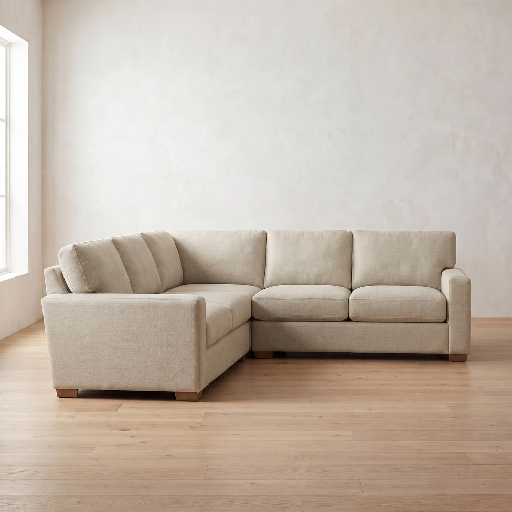 Sylvie Sleeper Sectional (L corner shown) in Natural Performance Linen