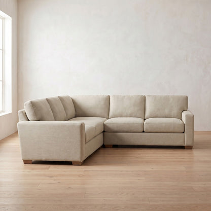 Sylvie Sleeper Sectional (L corner shown) in Natural Performance Linen