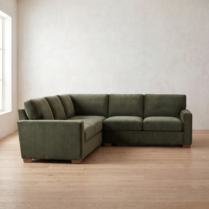 Sylvie Sleeper Sectional (L corner shown) in Sage Velvet
