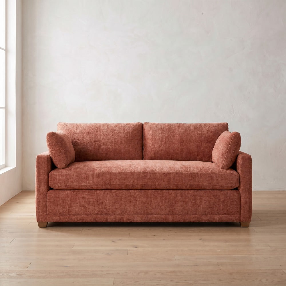 Sylvie Sleeper Sofa in Brick Chenille