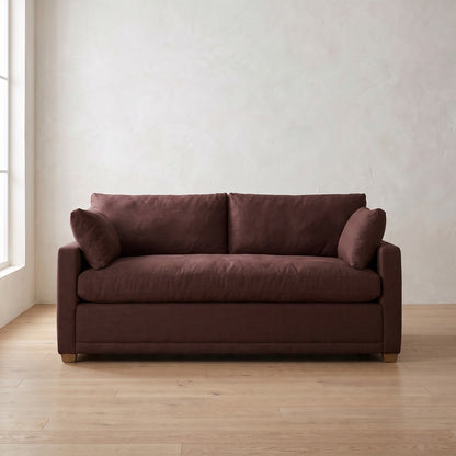 Sylvie Sleeper Sofa in Burgundy Linen