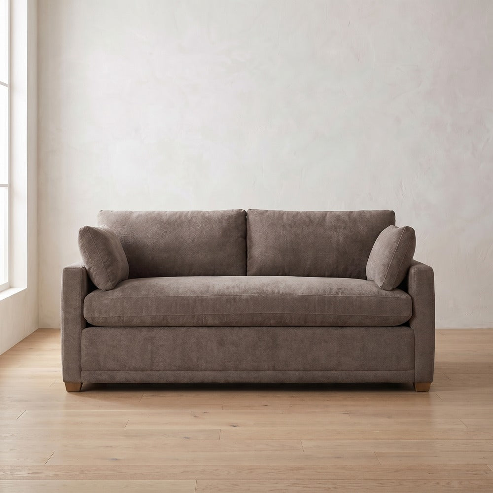 Sylvie Sleeper Sofa in Charcoal Brown Performance Chenille