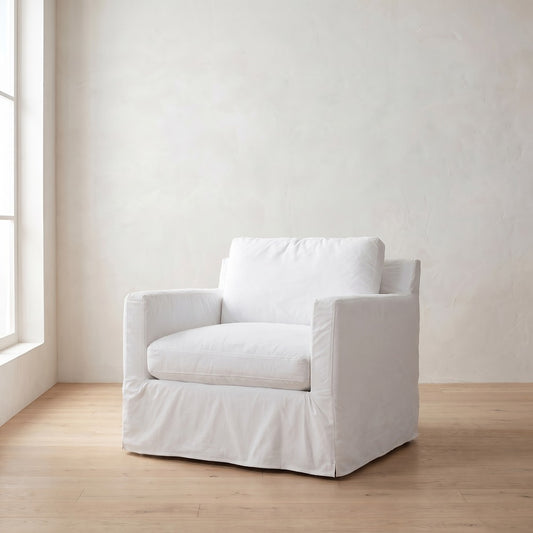 Sylvie Slipcover Chair, styled at home