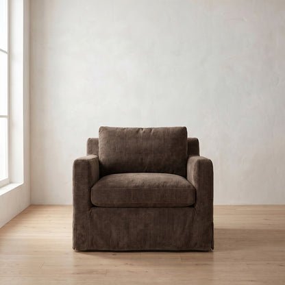 Sylvie Slipcover Chair in Bark Chenille