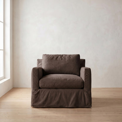 Sylvie Slipcover Chair in Bark Linen