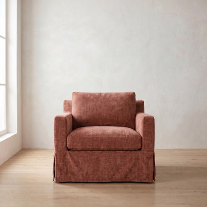 Sylvie Slipcover Chair in Brick Chenille