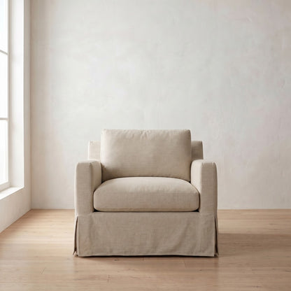 Sylvie Slipcover Chair in Natural Performance Linen