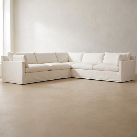 Sylvie Slipcover Sectional in Burgundy